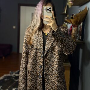Premium Leopar Kadife Ceket