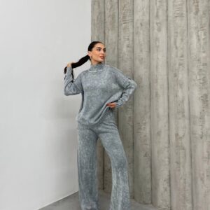 Yıkamalı Çelik Triko Takım - GRİ