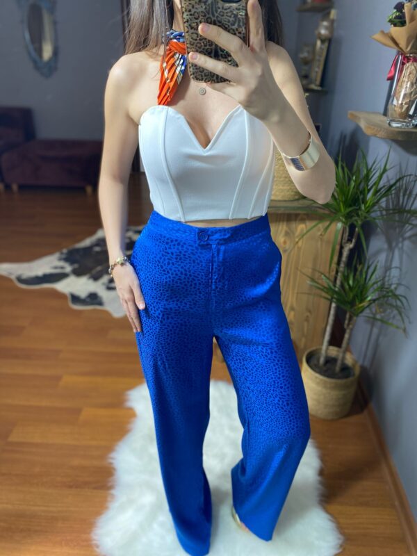 Leopar Desenli Saten Pantolon - Görsel 10