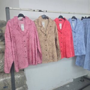 Kendinden Desenli Saten Takım AÇIK PEMBE