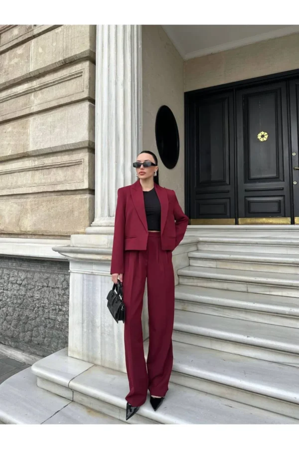 Kadın Takım Elbise Tasarım Kısa Blazer Ceketli