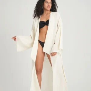 Tasarım Müslin Keten Kimono - Maxi Boy