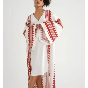 Pamuk Kumaş Etnik Desenli Kimono