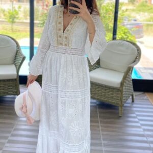 Brode Detaylı Hürrem Model Elbise-01