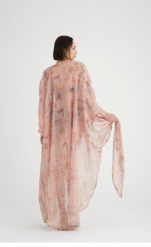 Helen Tül Uzun Pareo Kimono Kaftan Plaj Giyim / Kimono - Görsel 3