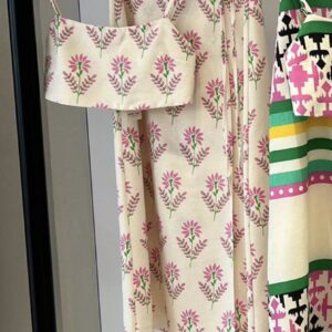 Büstiyer Anvelop etek takım - pembe çiçekli