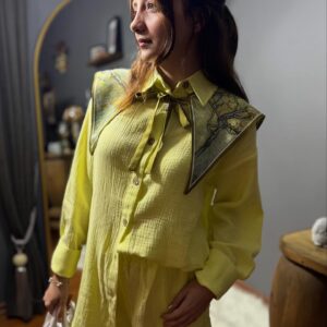 Sarı Müslin Keten ikili takım