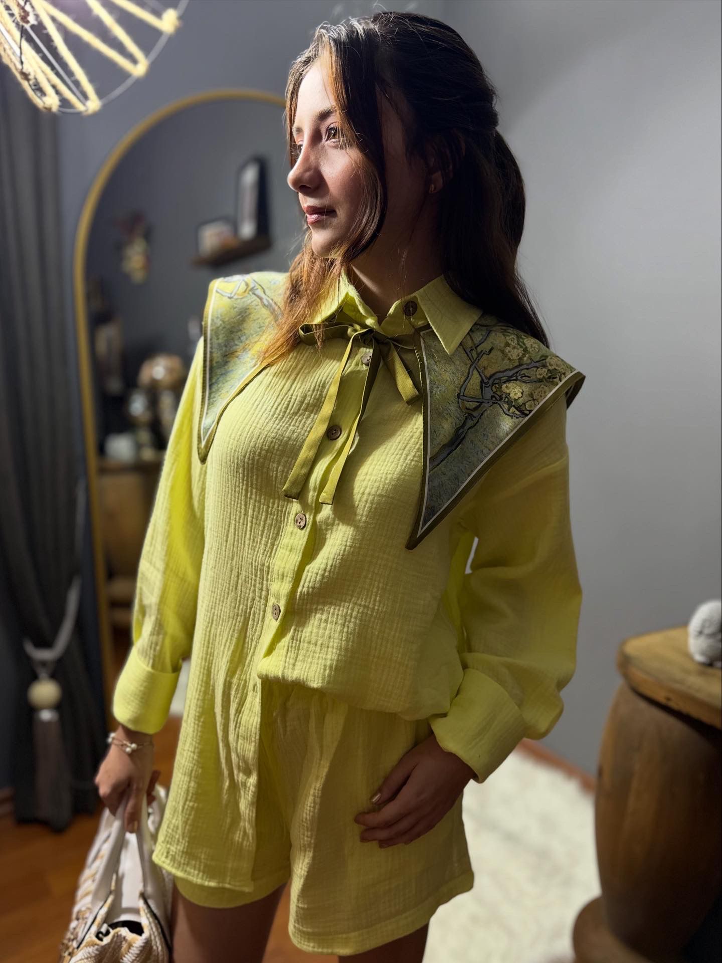 Sarı Müslin Keten ikili takım