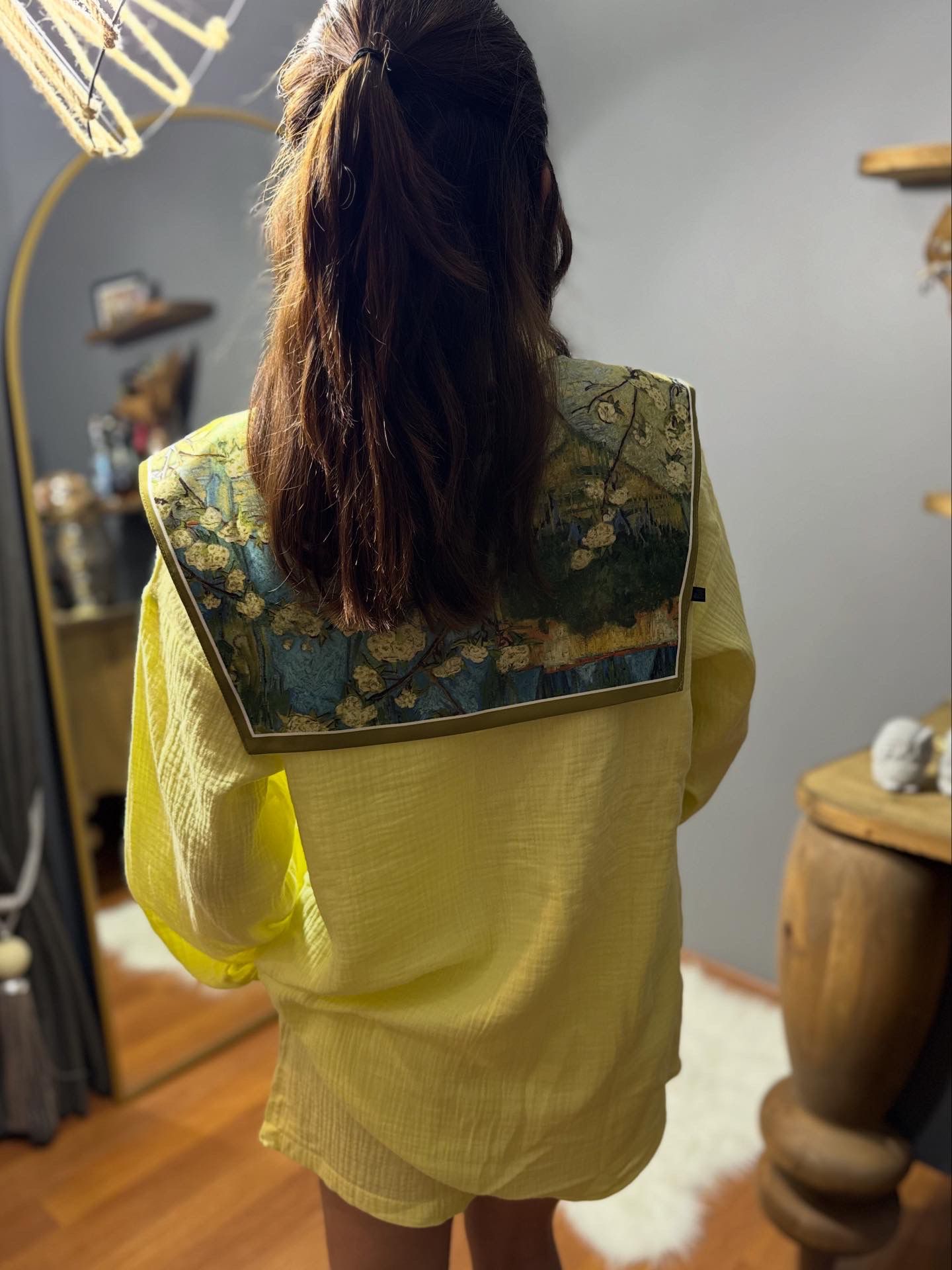 Sarı Müslin Keten ikili takım - Görsel 4