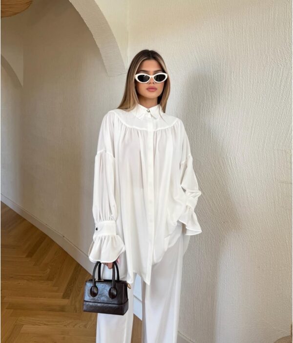 Şifon Tasarım Vintage Model Gömlek Pantolon Takım