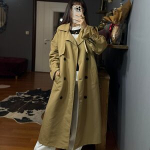 Oversize Kesim Camel Trençkot