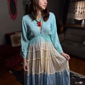 Renkli Batik İthal Elbise