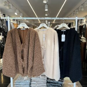 CozyTouch Bağlamalı Peluş Ceket Bej