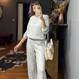 ORJMRK Yumoş İkili Takım-Açık Gri