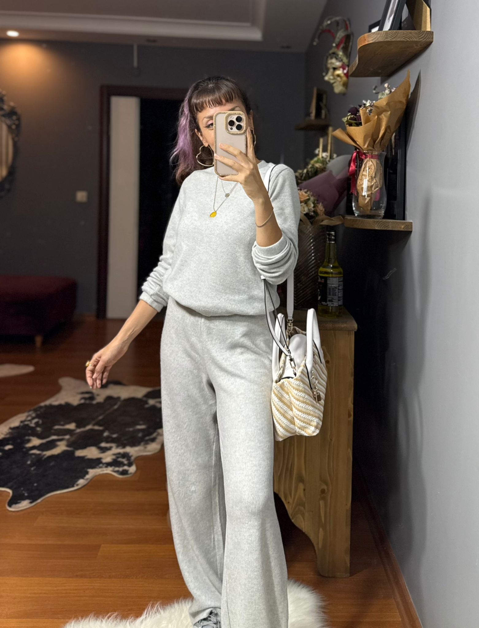 ORJMRK Yumoş İkili Takım-Açık Gri