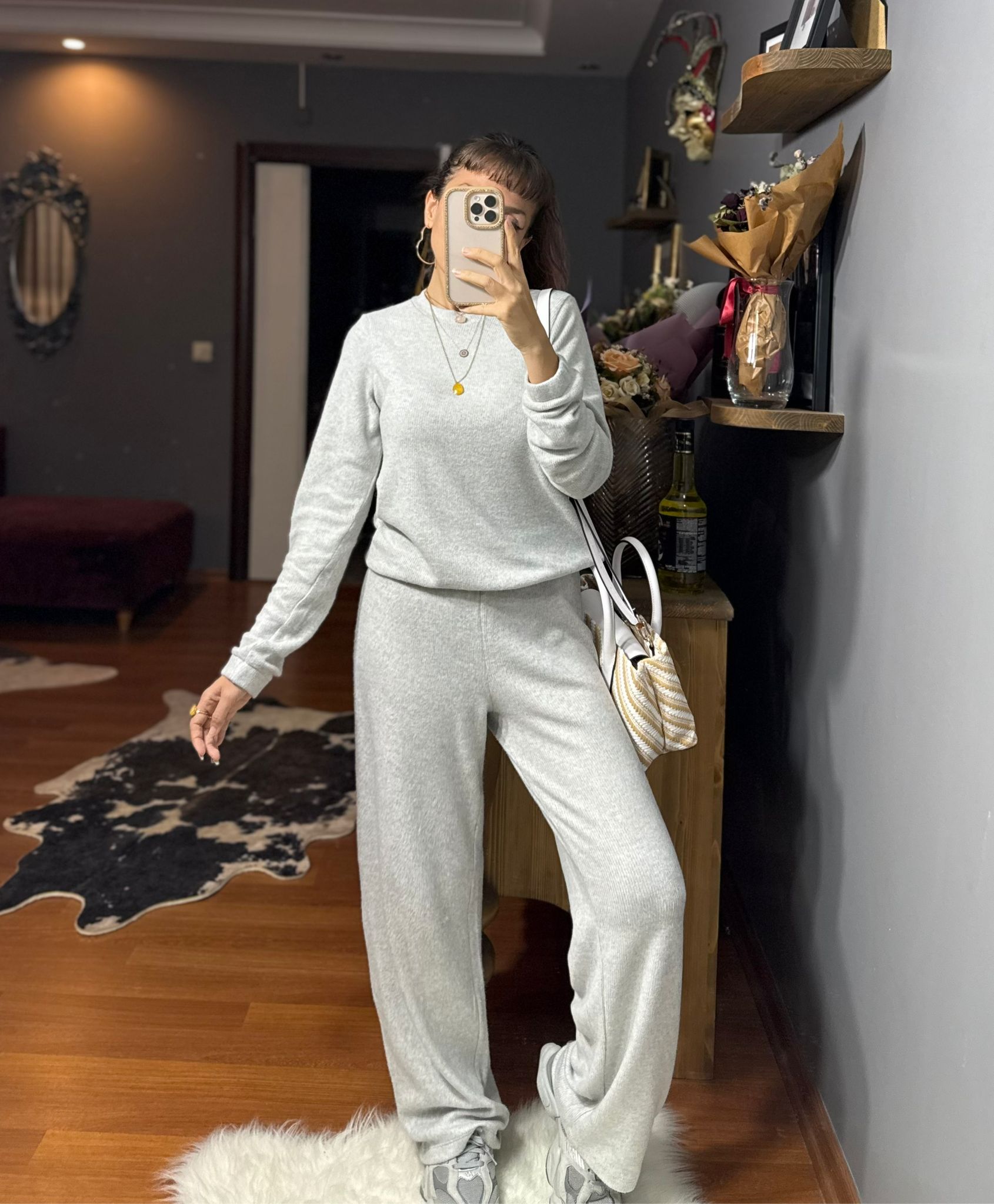 ORJMRK Yumoş İkili Takım-Açık Gri - Görsel 4