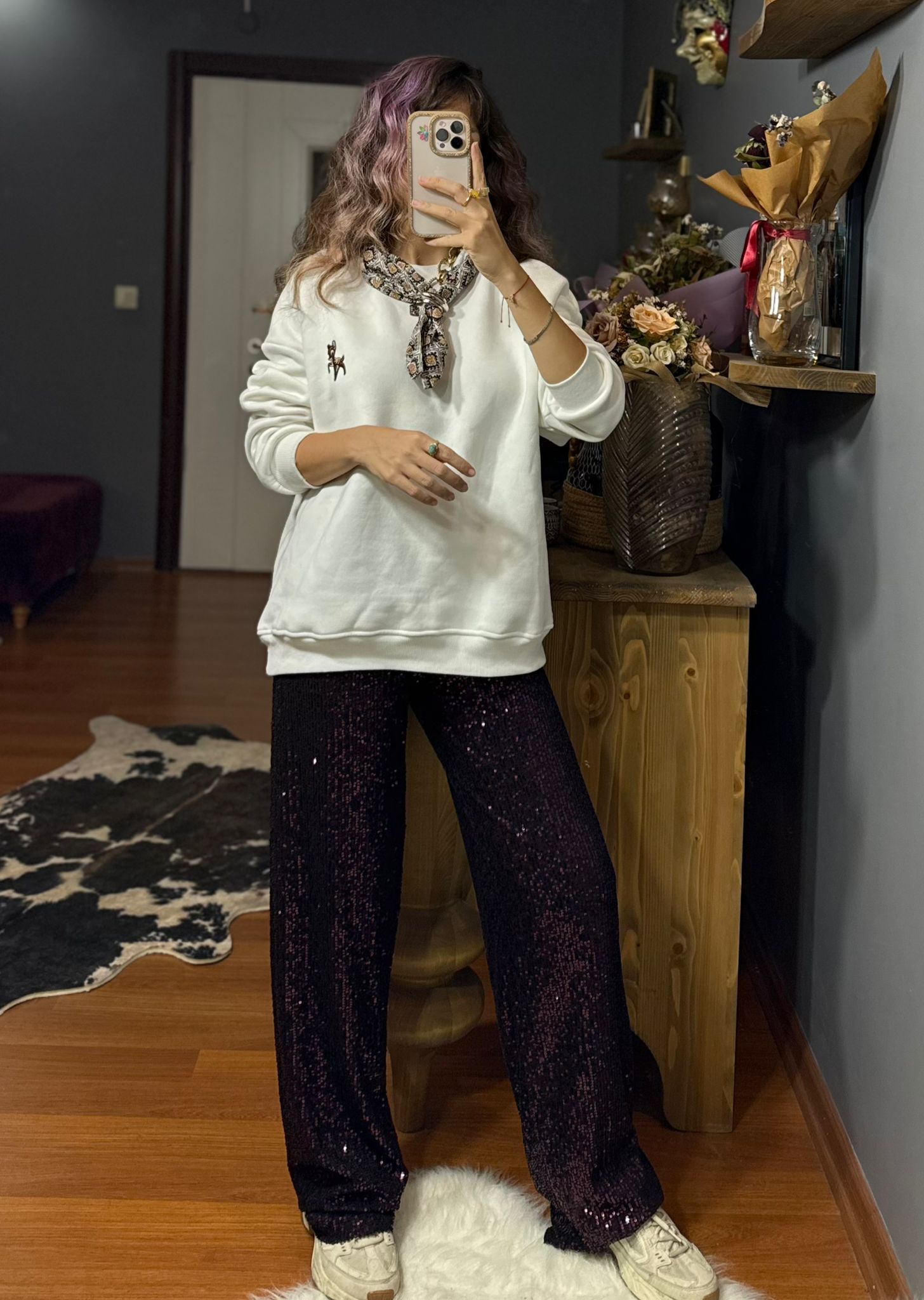 Pullu Beli Lastikli Salaş Pantolon - Renk Seçenekleri - Görsel 8