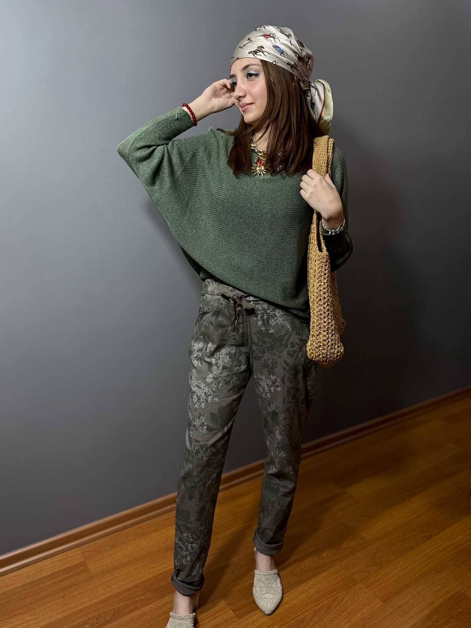 Desenli İthal Pantolon - Görsel 2