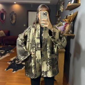 Gold Detaylı Tasarım İthal Ceket Kaftan