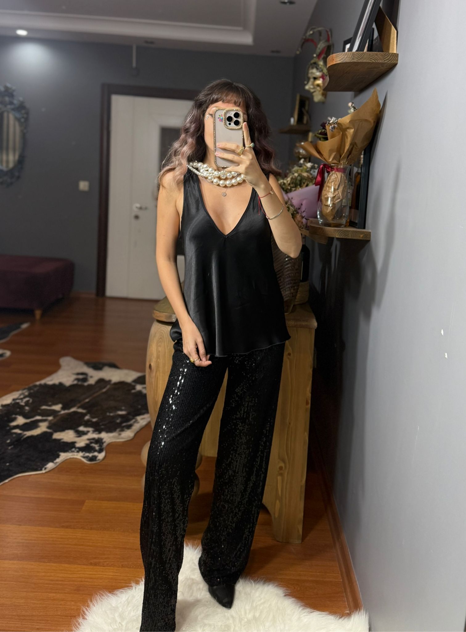 Pullu Beli Lastikli Salaş Pantolon - Renk Seçenekleri - Görsel 11