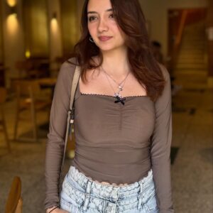 ORJ MRK Premium Kalite Kurdele Detaylı Pretty Bluz - Haki