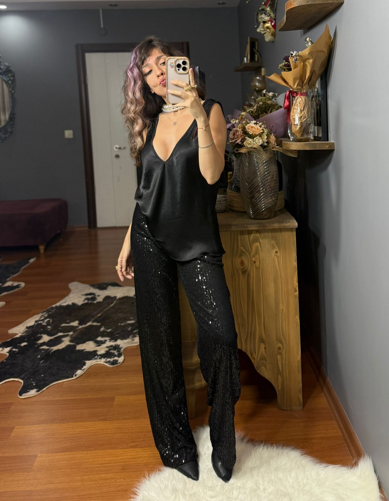 Pullu Beli Lastikli Salaş Pantolon - Renk Seçenekleri - Görsel 18