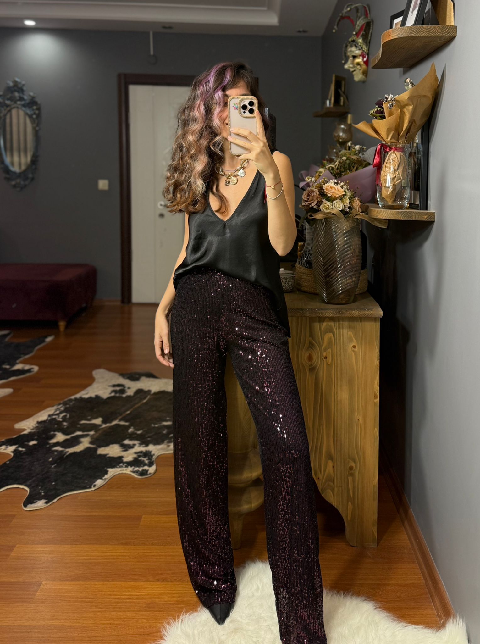 Pullu Beli Lastikli Salaş Pantolon - Renk Seçenekleri - Görsel 2