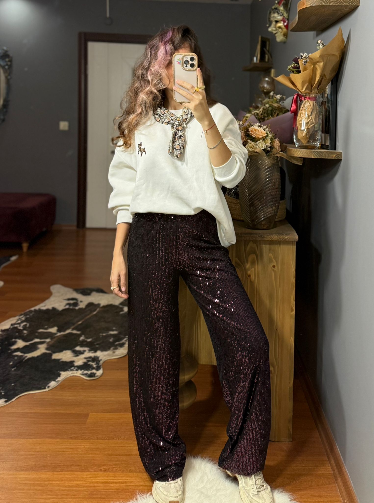 Pullu Beli Lastikli Salaş Pantolon - Renk Seçenekleri - Görsel 5