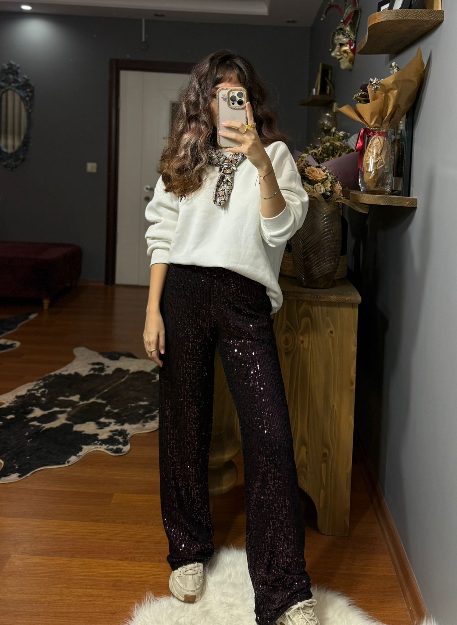 Pullu Beli Lastikli Salaş Pantolon - Renk Seçenekleri - Görsel 3