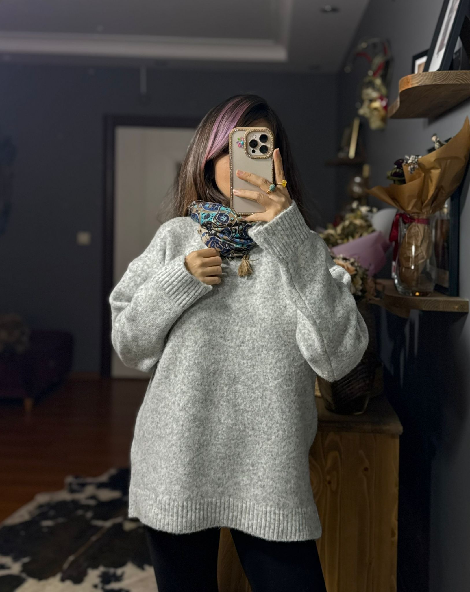 Oversize Bisiklet yaka Kaza - Görsel 6