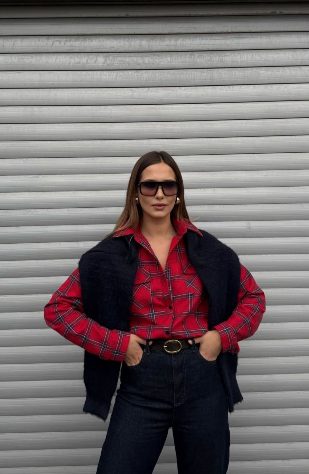 Oversize Kırmızı Oduncu Gömlek