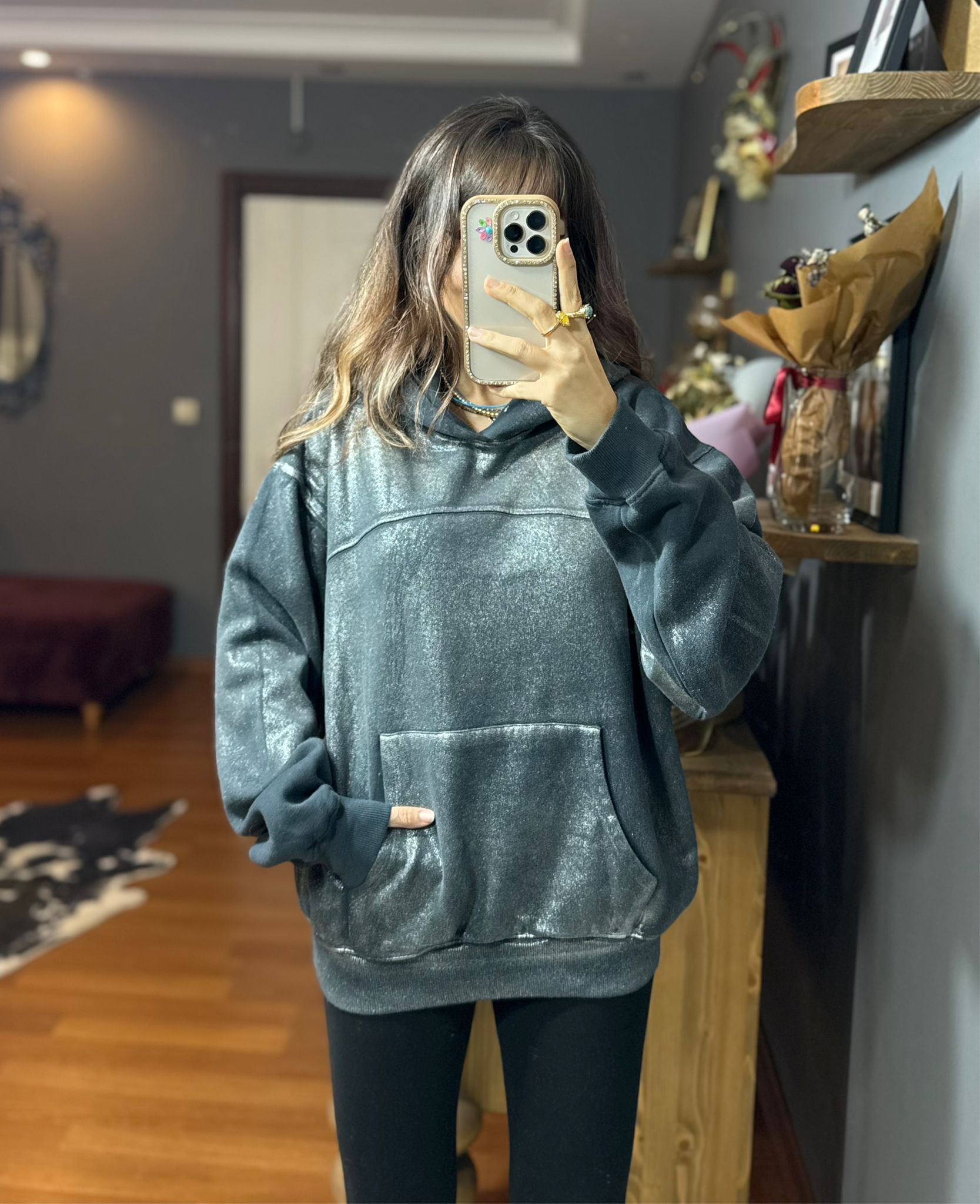 Parlak Batik Şardonlu Sweat - Görsel 3