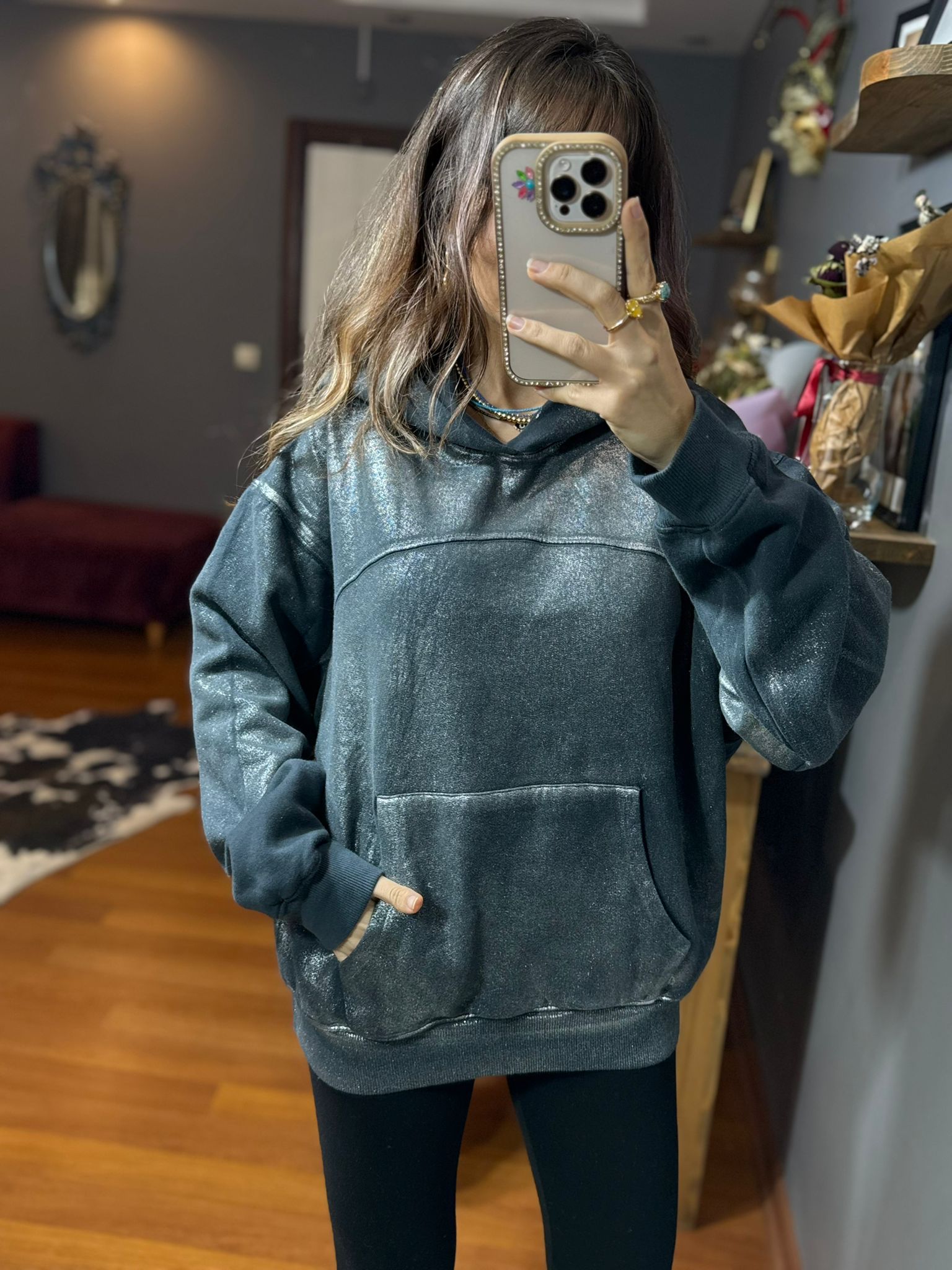 Parlak Batik Şardonlu Sweat - Görsel 2