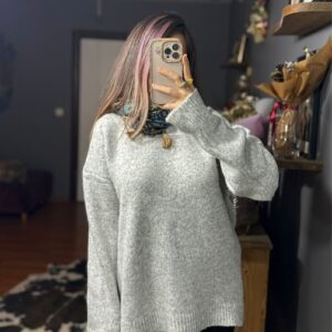 Oversize Bisiklet yaka Kaza