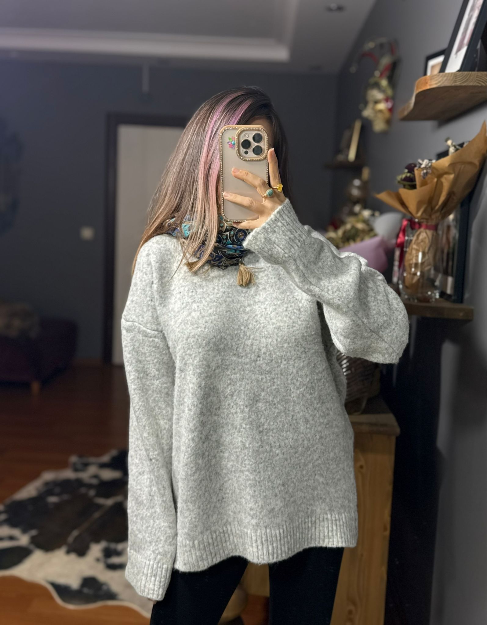 Oversize Bisiklet yaka Kaza