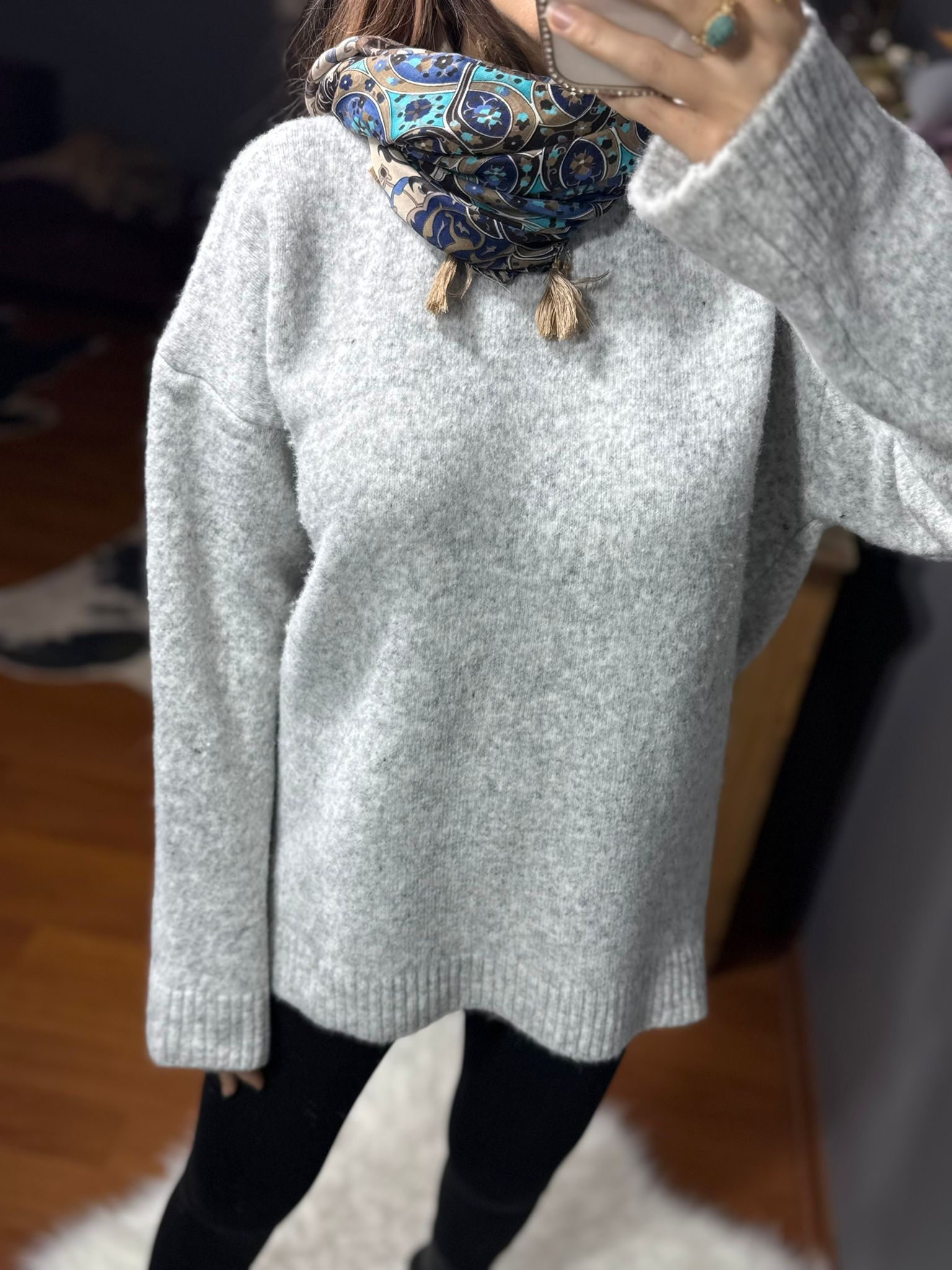 Oversize Bisiklet yaka Kaza - Görsel 5