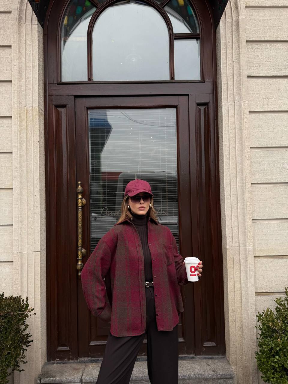 Oversize Kırmızı Oduncu Gömlek -bordo
