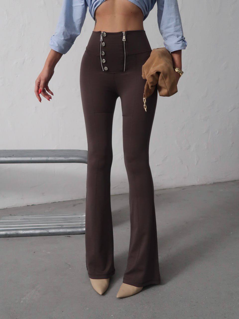 Çift Fermuar Tasarım Tayt Pantolon - Görsel 9