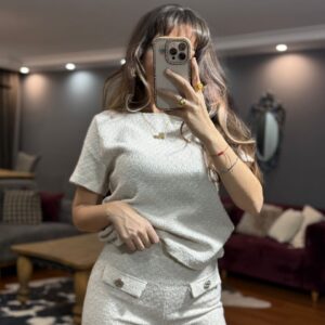 Tüvit Bluz Pantolon Takım-EKRU