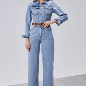 Rahat Denim Tulum-Boru Paça-mavi