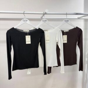 Kayık Yaka Transparan Bluz-beyaz