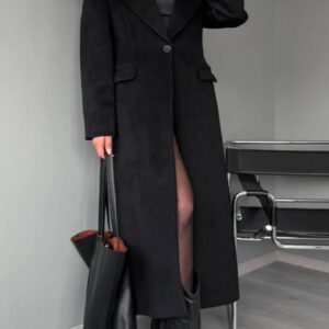 Premium Siyah Kaşe Kaban