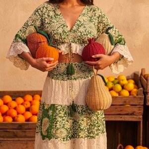 İthal Parlak Desenli Helen kol model ipek/pamuk Takım