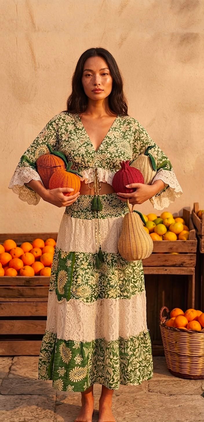 İthal Parlak Desenli Helen kol model ipek/pamuk Takım